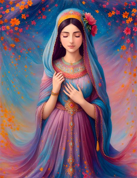 رنگارنگی لباس محلی و حجاب در نقاشی مینیاتور