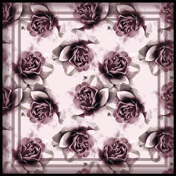 طراحی روسری صورتی با گلهای رز زیبا
