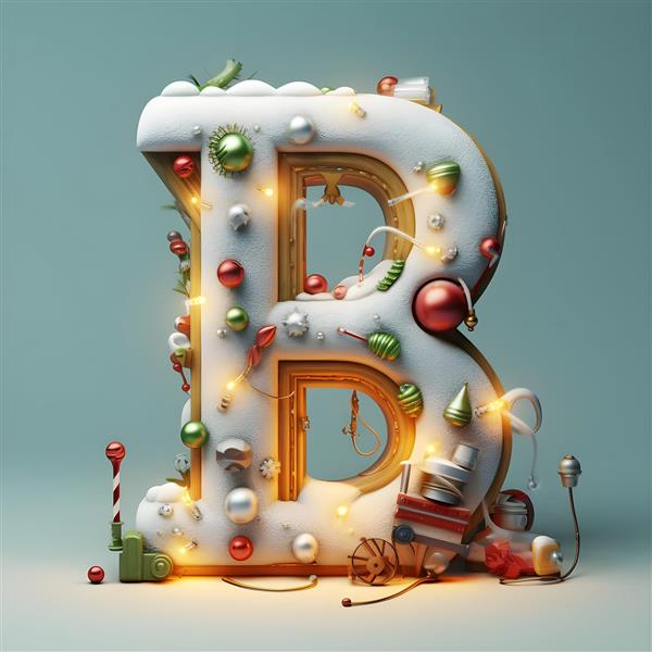 حروف انگلیسی با طراحی کریسمسی