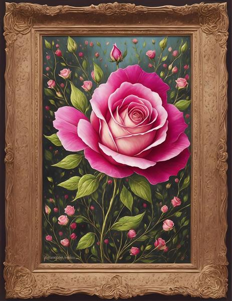 پوستر دیواری نقاشی گلهای نگارگری رنگ روغن