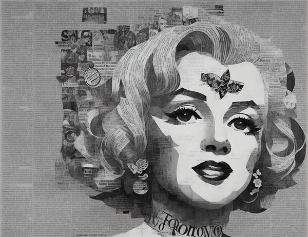 پوستر دیواری نقاشی ماژیکی چهره مرلین مونرو