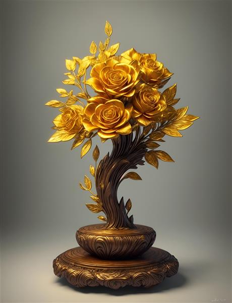 تصویرسازی گل‌های چوبی با ظرافت