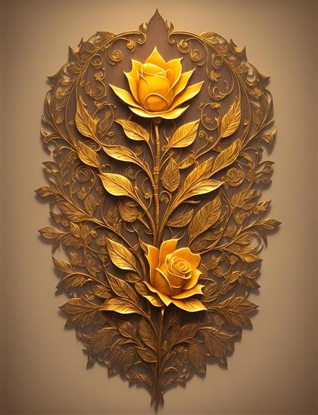 پوستر سبک هنری گل های چوبی