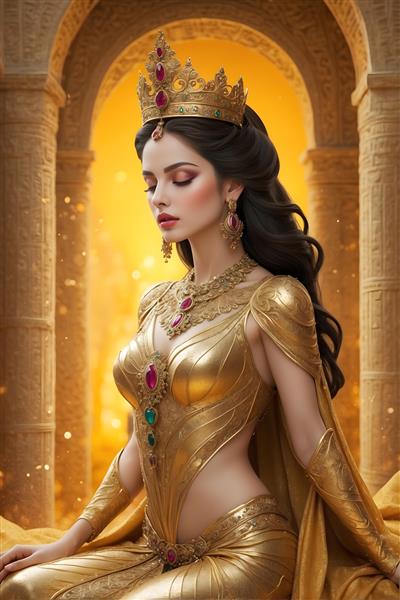 ملکه زیبا و جذابیت ایران باستان در نقاشی دیجیتال