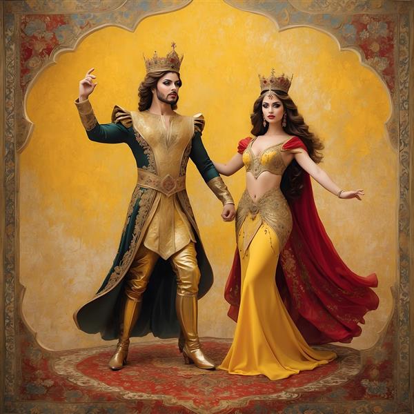 طرح‌های دیجیتال هنری برای پوستر با رقص پادشاهی
