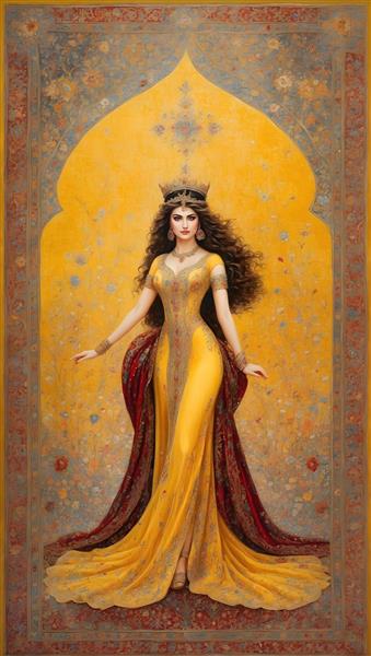 پوستر هنری با نقاشی دیجیتال شاهزاده خانم ایرانی