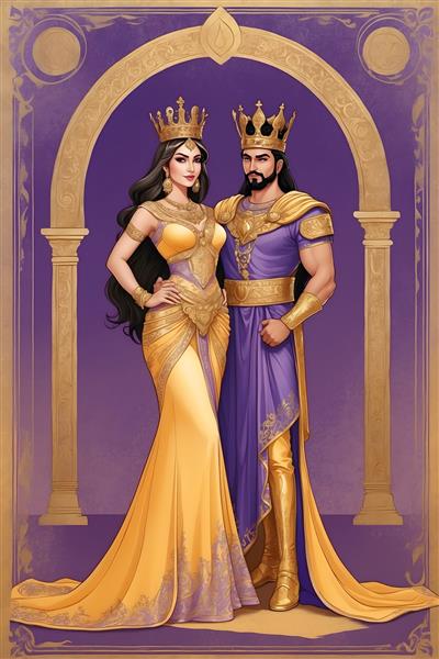 تصویرسازی باستانی از شاه و ملکه هخامنشی