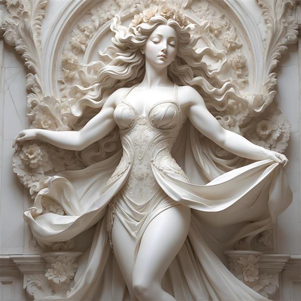 تابلو دکوراسیونی هنری با طرح زن الهه زیبا