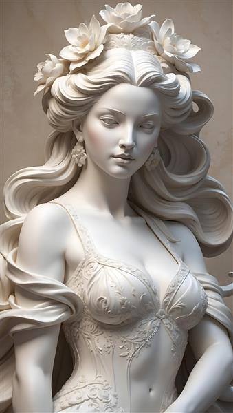 پوستر هنری دکوراسیونی با طرح زن الهه سنگی