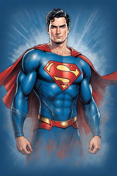 سوپرمن طراحی پوستر دیواری ابرقهرمانی با استفاده از طرحی مدرن