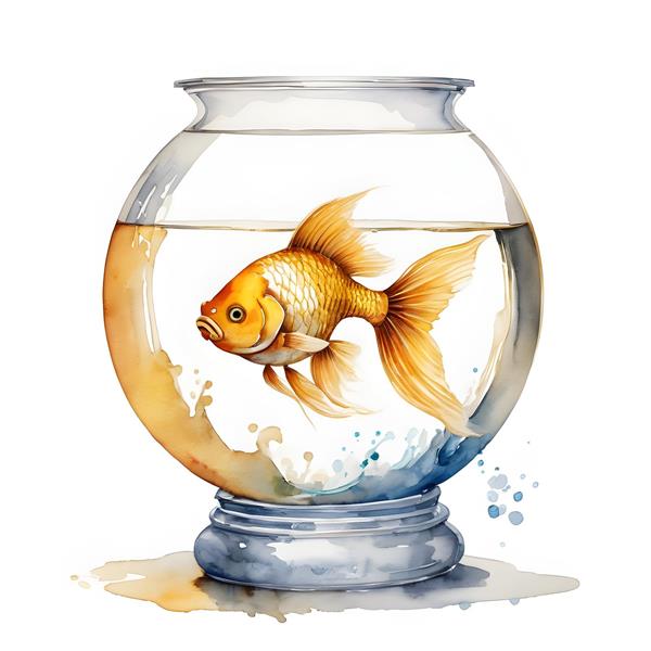 پوستر نقاشی آبرنگ تنگ ماهی های رنگی برای نوروز