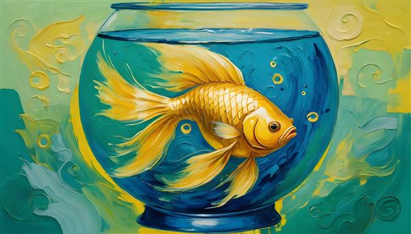 پوستر نقاشی آبرنگ ماهی طلایی، هدیه ای خاص برای سال نو