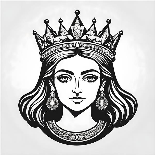 نماد ملکه هخامنشی: تصویرسازی دستی و ایزوله شده