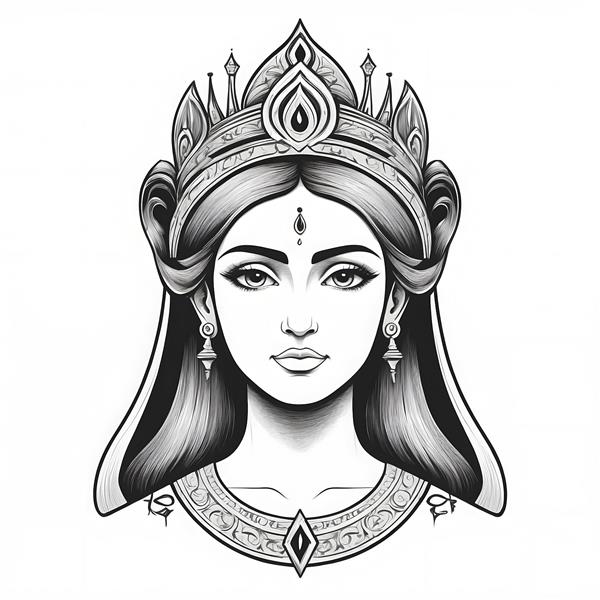 20. تصویرسازی دستی لوگوی ملکه هخامنشی، به سبک مدرن