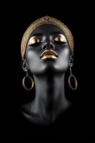 گوشواره های طلای زینتی، نقطه ی عطف زیبایی در پرتره ی یک زن