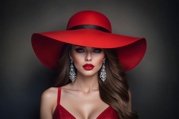 مدل موی جدید و مُد روز برای خانم های جوان با آرایش و کلاه قرمز