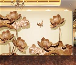 تصویر 3 از گالری عکس پوستر دیواری سه بعدی گل های هلندی طرح چوب
