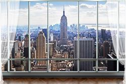 تصویر 1 از گالری عکس پوستر دیواری سه بعدی پنجره با منظره نیویورک