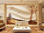 تصویر 2 از گالری عکس پوستر دیواری سه بعدی درخت ها و پرندگان و زمین طلایی