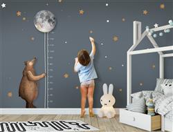 تصویر 2 از گالری عکس پوستر دیواری سه بعدی خرس در حال بالا رفتن از ماه!