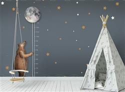 تصویر 4 از گالری عکس پوستر دیواری سه بعدی خرس در حال بالا رفتن از ماه!