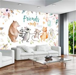 تصویر 4 از گالری عکس پوستر دیواری سه بعدی کارتونی  حیوانات مناسب برای کودکان