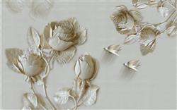 تصویر 1 از گالری عکس پوستر دیواری سه بعدی گل های طراحی شده