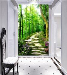 تصویر 3 از گالری عکس پوستر دیواری سه بعدی پیاده رو جنگلی زیبا