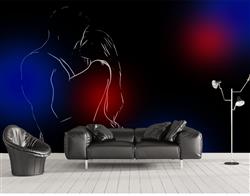تصویر 2 از گالری عکس پوستر دیواری سه بعدی طرح زن و مرد در شب