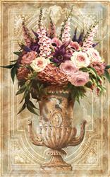 تصویر 1 از گالری عکس پوستر دیواری سه بعدی گل های رنگی در گلدان
