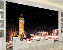 تصویر 3 از گالری عکس پوستر دیواری سه بعدی برج ساعت لندن در شب