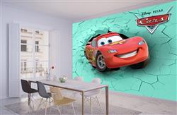 تصویر 4 از گالری عکس پوستر دیواری سه بعدی کارتونی ماشین ها در دیوار شکسته