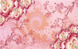 تصویر 1 از گالری عکس پوستر دیواری سه بعدی گل های صورتی و سفید