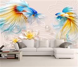 تصویر 3 از گالری عکس پوستر دیواری سه بعدی پرنده های نقاشی شده رنگارنگ