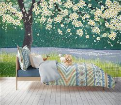 تصویر 3 از گالری عکس پوستر دیواری سه بعدی مزرعه و گوسفندان و درخت نقاشی