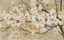 تصویر 4 از گالری عکس پوستر دیواری سه بعدی نقاشی گل های سفید بر فراز شاخه های درخت