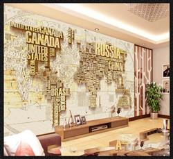 تصویر 3 از گالری عکس نقشه جهان طلایی برجسته نام کشورها قدیمی طرح پوستر دیواری