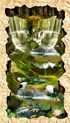 تصویر 1 از گالری عکس طرح کفپوش سه بعدی و پوستر دیواری آبشار و رودخانه پرندگان و منظره بهاری