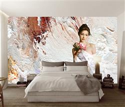 تصویر 2 از گالری عکس عروس زیبا و بافت سنگ مرمر لوکس طرح پوستر دیواری زیبا