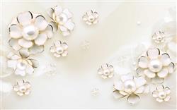 تصویر 1 از گالری عکس گل های مروارید زیبا با پس زمینه روشن طرح پوستر دیواری زیبا
