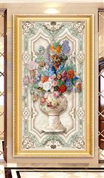تصویر 2 از گالری عکس گلدون گل های رنگارنگ قدیمی پوستر دیواری