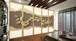 تصویر 5 از گالری عکس برگ های طلایی پس زمینه دو تکه پوستر دیواری