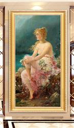 تصویر 2 از گالری عکس نقاشی رنسانسی از زن زیبا در کنار دریاچه