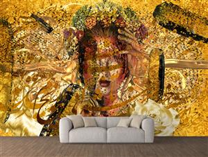 تصویر 2 از گالری عکس دختر طلایی زیبا با تاج گل نقاشیخط