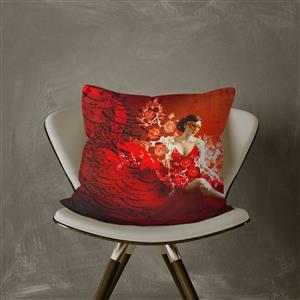 تصویر 6 از گالری عکس دختری زیبا با لباس قرمز و ماسک طلایی