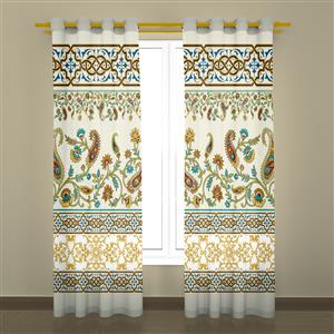 تصویر 7 از گالری عکس پرده سفید و بژ با طرح ایرانی و باراک
