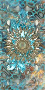 تصویر 1 از گالری عکس پرده با تم گل آبی