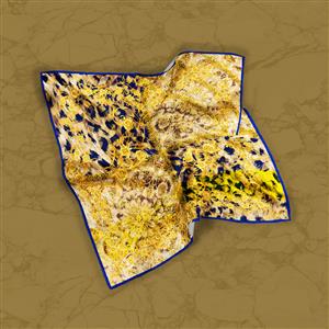 تصویر 2 از گالری عکس روسری طرح پلنگی با پترن های بژ گلدار