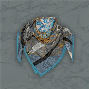 تصویر 5 از گالری عکس روسری نقره ای و بنفش روشن با باراک های لوکس