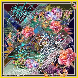 تصویر 1 از گالری عکس روسری رنگارنگ با گل های درشت